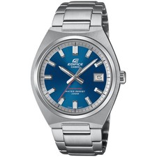 Casio Men's Watch Edifice Quartz Blue Dial Silver Steel Bracelet EFB-109D-2AVCF