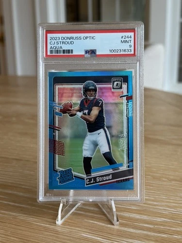 2023 PANINI DONRUSS OPTIC AQUA #244 CJ STROUD ROOKIE RC /299 PSA 9