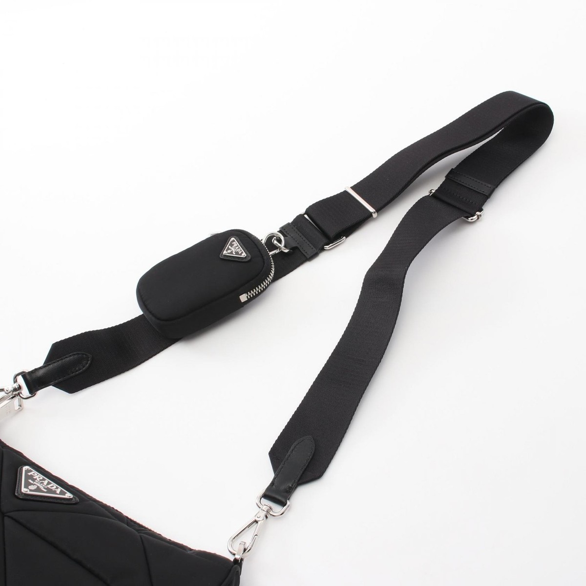 Prada Tessuto Quilting Shoulder Bag Black | eBay
