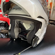 Nolan N90 MEDIUM Classic N-Com  Motorcycle Silver Modular Helmet 