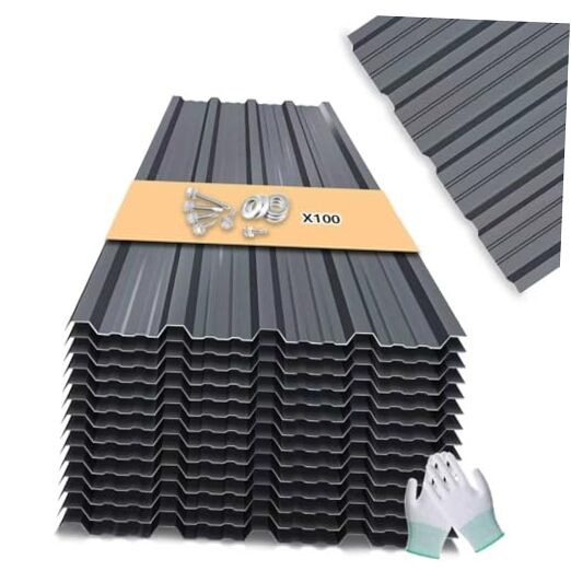 Metal Roofing Panels - 20 Pcs Waterproof Heavy Grey/ 20Pcs/42.52x17.7in Gray