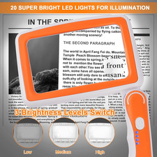 Magnifying Glass with Light, 5X 10X 45X Rechargeable Large Page Magnifier wit...