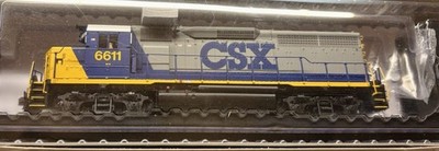 Atlas HO Scale EMD GP40 ~ DC Version ~ Master Silver CSX #6611 With Ditch Lights