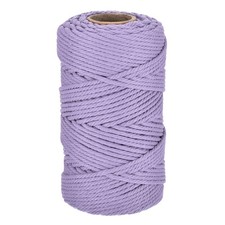 0.2" 328 Feet Macrame Cord, Cotton Cord Rope String 4 Strands Light Purple
