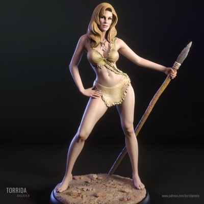 Loana, One Million Years B.C., sexy Pin Up, Figur, 3D Druck, Statue, UNBEMALT
