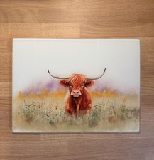 highland cow glass worktop saver