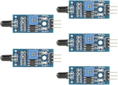5 Pcs IR Infrared Flame Sensor Module Detector LM393 3.3V 5V Wide Voltage 60