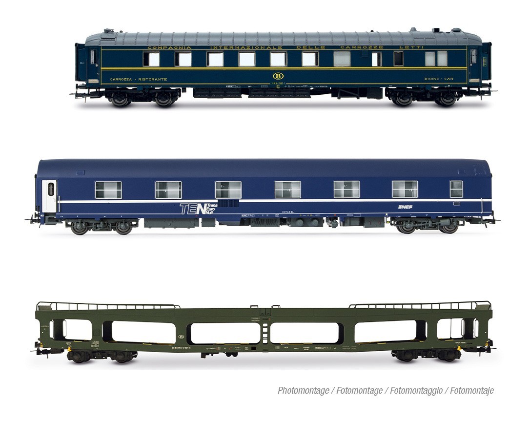 Jouef HJ4207 Set Sleeping Car TEN, Restaurant Ex CIWL DDM Autol Followed, SNCB