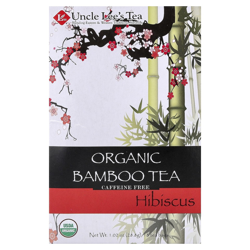 Organic Bamboo Tea, Hibiscus, Caffeine Free, 18 Tea Bags, 1.02 oz (28.8 g)