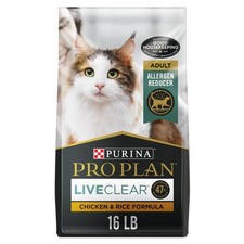 16Lb Purina Pro Plan LiveClear Allergen Reducing Adult Dry Cat Food