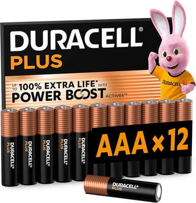 DURACELL Plus AAA Batterien (12er Pack) - Alkaline Batterien 1,5V - bis zu 100% ext