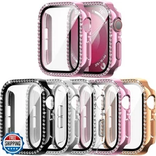 Haojavo 5 Pack Bling Case for Apple Watch Series 9 8 7 45mm with Tempered Gla