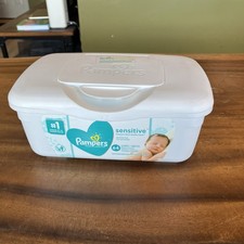 Pampers Baby 64 Wipes Pop Up Container Refillable Sensitive W/Refill - Sealed