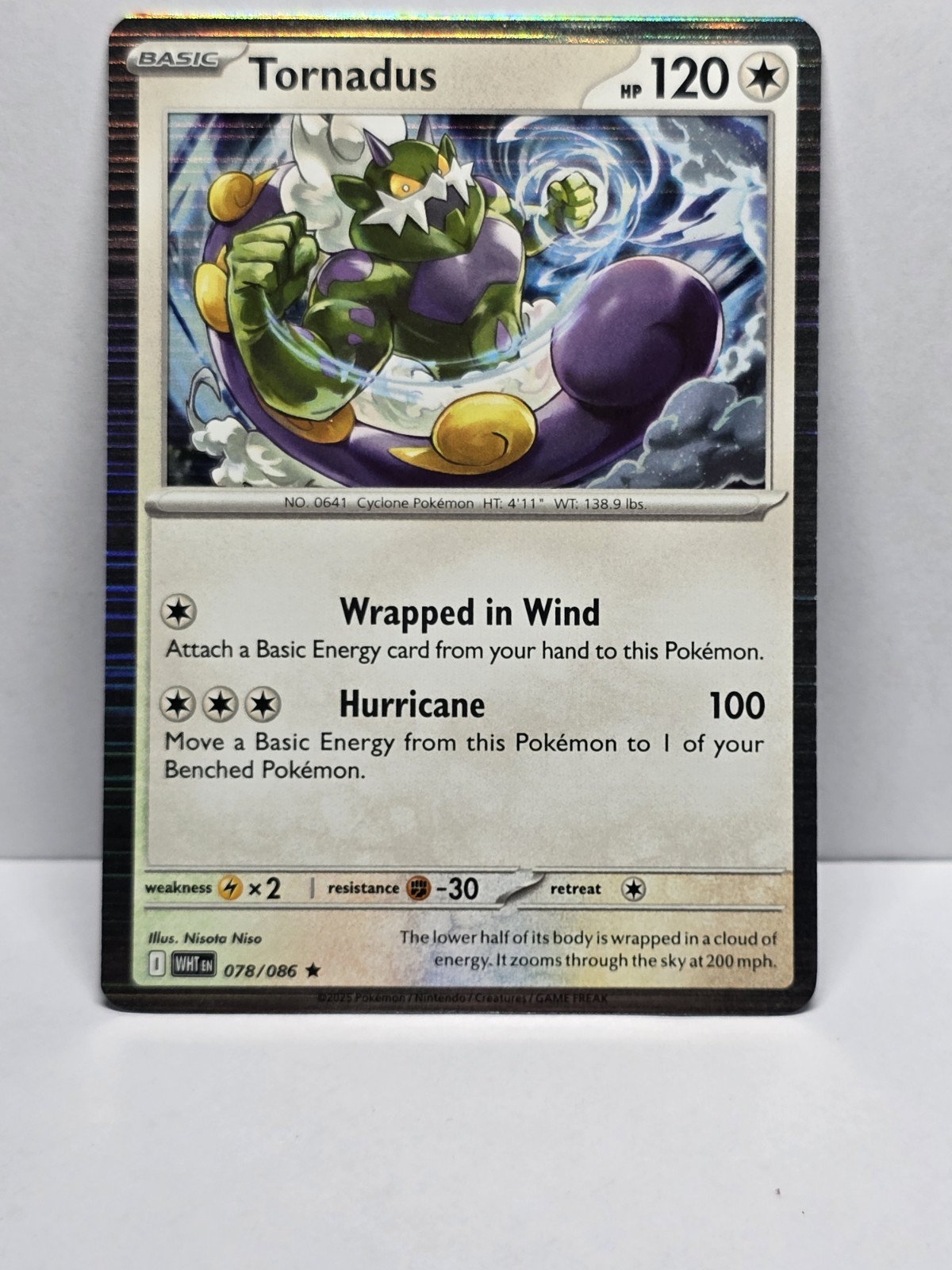 Pokemon TCG Tornadus 78/86 White Flare SV10.5 Holo NM
