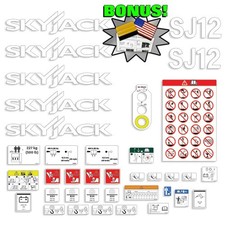 Sky Jack SJ12 Man Lift Decal Kit - 7 YEAR OUTDOOR 3M VINYL DECALS! +BONUS sj 12