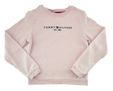 Tommy Hilfiger Girls Large 12 14 Pink Sweatshirt Logo Crew Neck