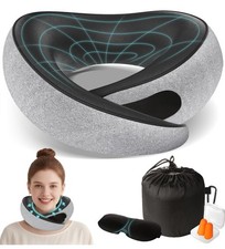 Travel Neck Pillows for Airplanes - 360  Ergonomic Memory Foam Travel Pillow - R