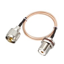 UHF PL-259 Male to UHF SO-239 Female Bulkhead RG316 Coax Cable 3 ft