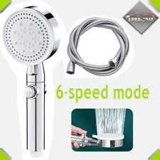 Bath High Pressure Shower Head 6 Mode Rainfall Large Flow Showerhead With Hose