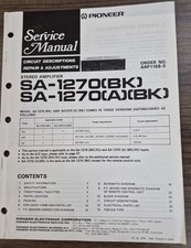 Pioneer SA-1270 BK , SA1270 A BK Amplifier Service Manual - OEM