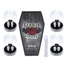 8PCS Vampire Fake False Teeth Fangs Halloween Costume Dracula Crystal Case