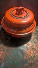 Old Lacquerware Alms Box Hand crafted Burma Elephant 