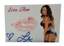 Lisa Ann Signed Kiss Card Adult Star Autograph Kiss Print Beckett Witness