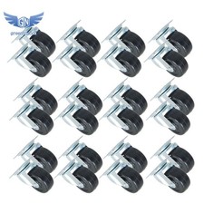 24 Pack 2" Swivel Caster Wheels Rubber Base With Top Plate Bearing Heavy Duty