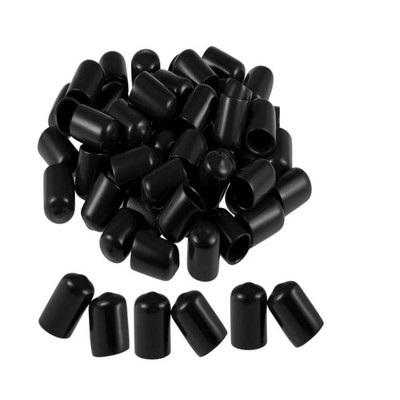 Round Rubber End Caps 100Pcs, 1/2 Inch (12mm) ID Vinyl Flexible Screw Thread ...