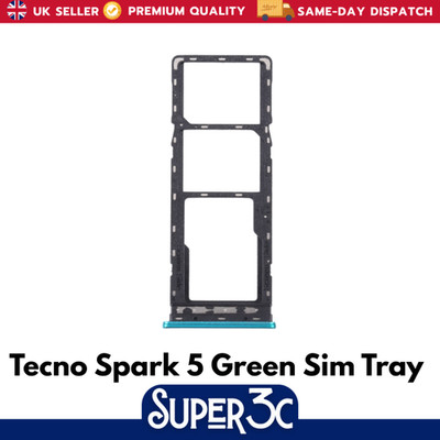 Für Tecno Spark 5 Ersatz Sim Tray Halter Slot (grün) - UK Verkäufer