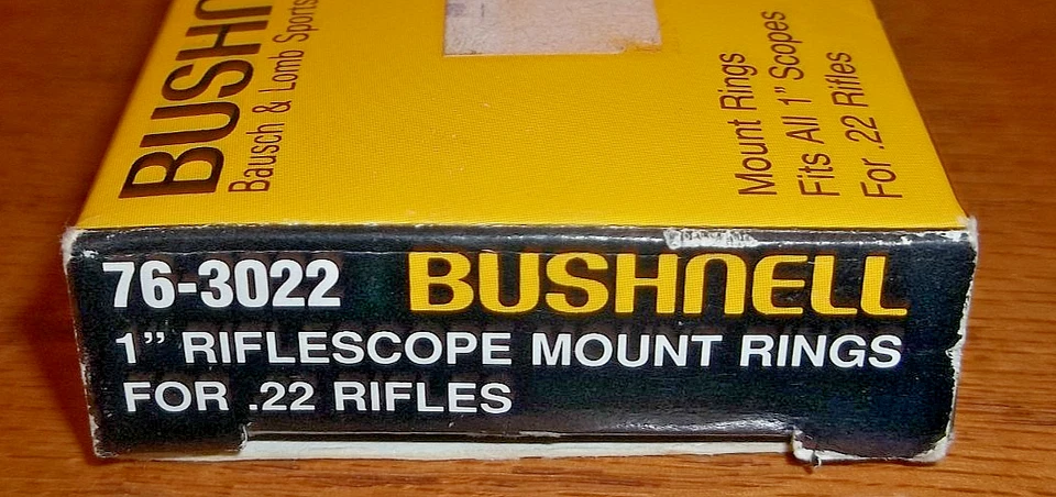 Suportes de anel vintage 76-3022 Bushnell 1" polegada para rifles .22 novo estoque antigo - Imagem 2 de 4