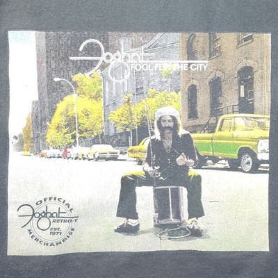Mens Good Foghat Fool For The City Tank Top L Black Anvil Retro Rock