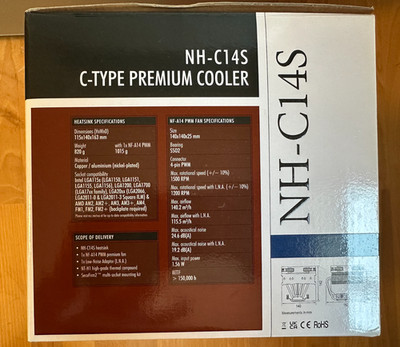 Noctua NH-C14S CPU Cooler with NF-A14 PWM 140mm Fan (Brown)
