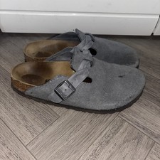 BIRKENSTOCK Boston Soft  Suede Leather Grey Unisex Clog Shoes EU 40 - UK 6