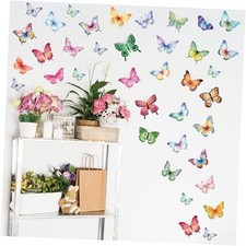 Wall Stickers - 8 Sheets 62 Pcs Watercolor Wall Decals Peel and Stick Butterfly