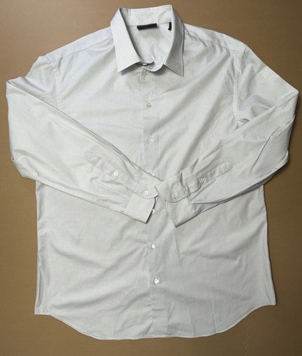 Emporio Armani Men’s XL Geometric Print Long Sleeve Dress Shirt 100% Cotton
