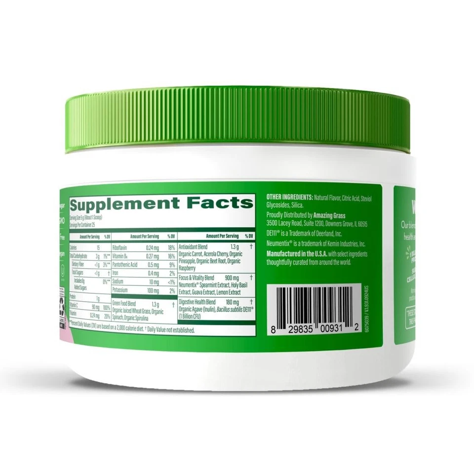 Increíble polvo superalimento verde dulce hierba, baya de verano, 25 porciones Foto 2 de 4