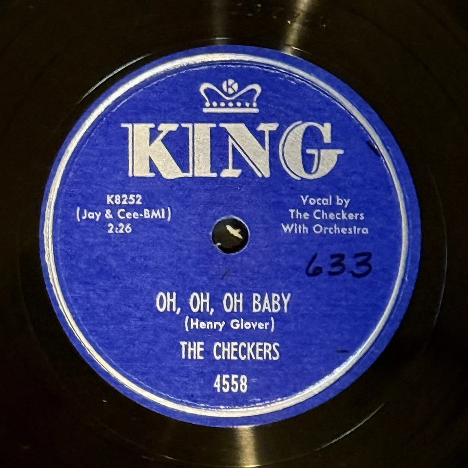 The Checkers - King 4558 78 RPM - “Flame In My Heart” Rare Doo Wop 1952! EX - Image 3 of 4
