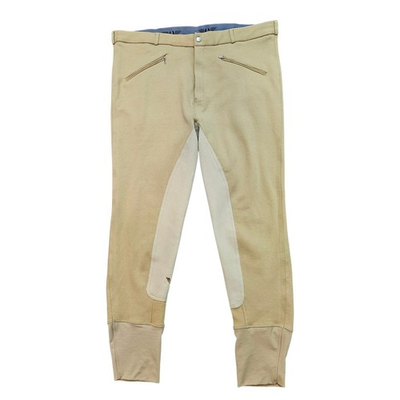 #ad #ad Tuff Rider Light Beige Equestrian Riding Breeches Full Seat Size 36 Zip Pockets $34.95