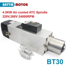 【US EU BR】ATC 4.5KW /7.5KW BT30 Auto Tool Changer Air-Cooled Spindle Motor 24000