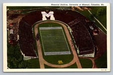 Postcard Missouri Columbia University of Missouri Memorial Stadium    O850