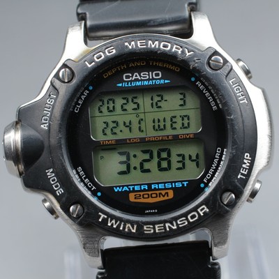 Vintage 90s CASIO DEP-610 Twin Sensor Quartz Module 1473 Diver