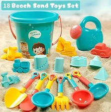 18pcs Kids Beach Sand Toy Set   Outdoor Pool  Holiday Play Tools - NEW 