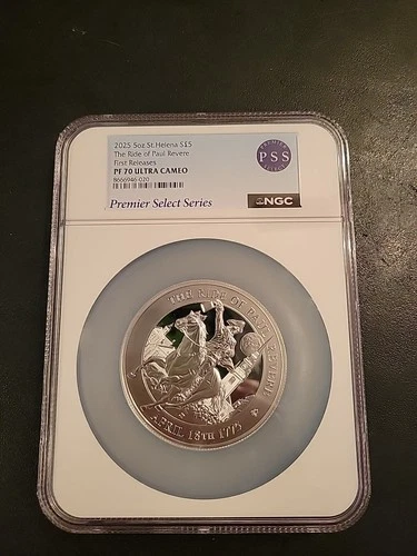 2025 St. Helena  The Ride Of Paul Revere 5 oz Silver Coin - NGC  PF 70 UCAM