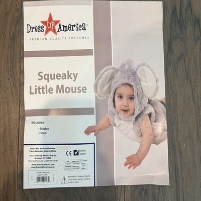 Dress Up America Squeaky Little Mouse Halloween Costume Infant 6-12m Tunic, Hood