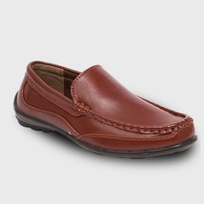 Deer Stags Boys' Booster Driving Moc Slip-On - Dark Luggage - 6