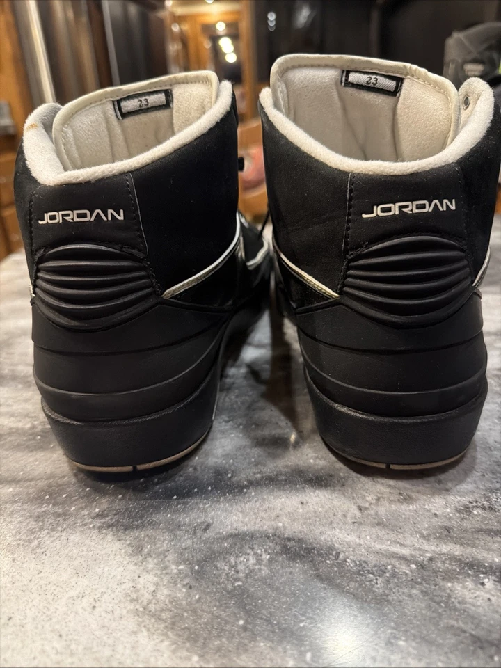 RARO Nike Air Jordan 2 Retro QF Negro/Blanco 395709-001 Hombre’s Talla 11 Foto 3 de 4