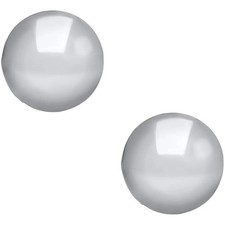 14K White Gold 5mm Ball Baby Studs with Safety Screw backs