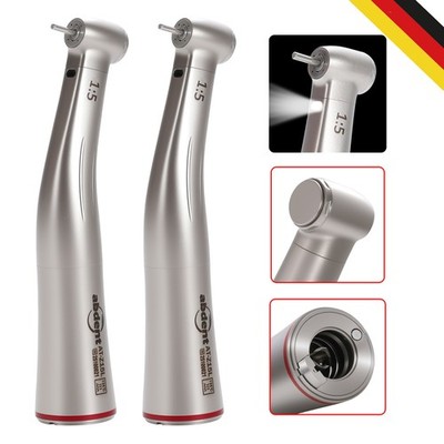 2pcs 1:5 Winkelstück Rot Licht Wasser Dental Fiber Optic Handstück Fit NSK KaV