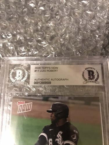 Luis Robert White Sox SIGNED 2020 Topps Now Card 1st Hit BECKETT CERTIFIED 3 - Picture 2 of 3